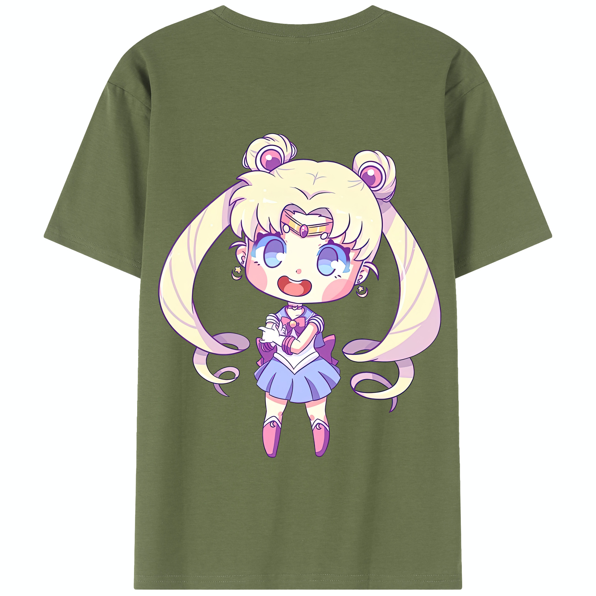 （画像用） 美少女戦士セーラームーン 月野 うさぎ つきの うさぎ Sailor Moon Tsukino Usagi 綿100％半袖Tシャツ（背面プリント）